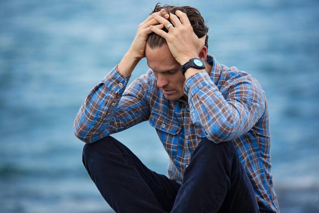 Man with low testosterone anxiety