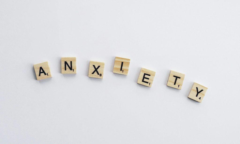 Anxiety Spelled on Scrabble Chips
