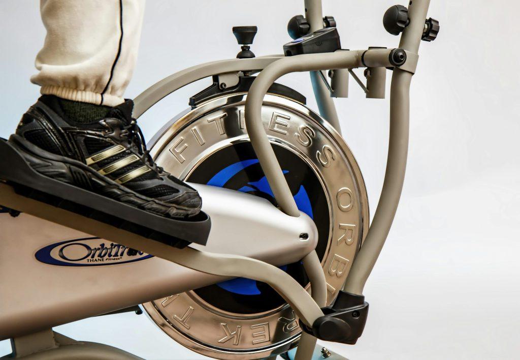 Person exercising on a bike