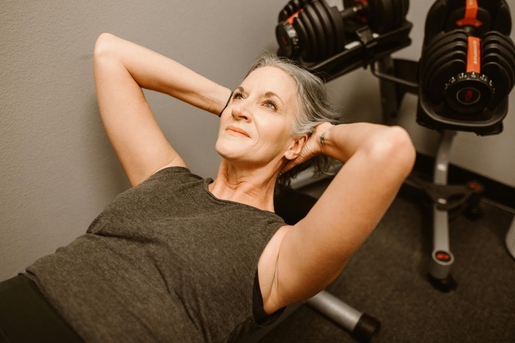 Perimenopausal woman working out